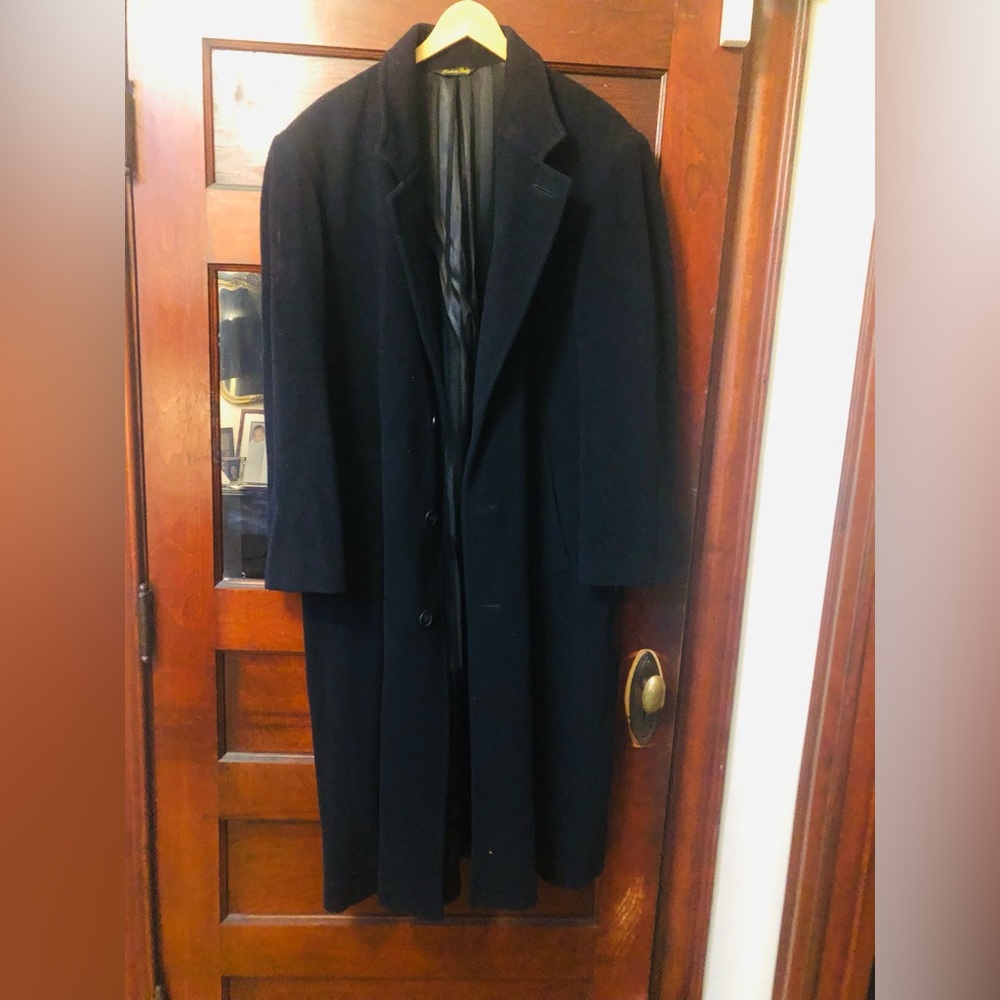 Vintage Marshall Fields Navy Cashmere/Wool long coat - Sz L